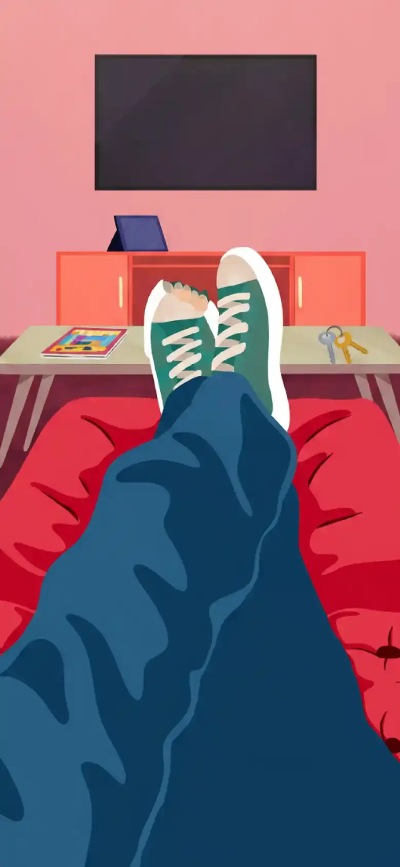 Wearing an old pair of runners with holes